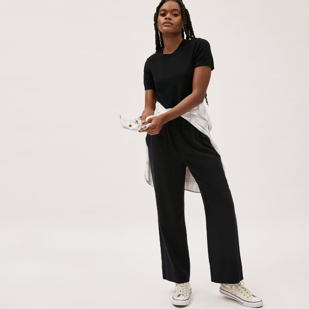 Everlane The Cashmere Sweater Tee Black Base - Size L